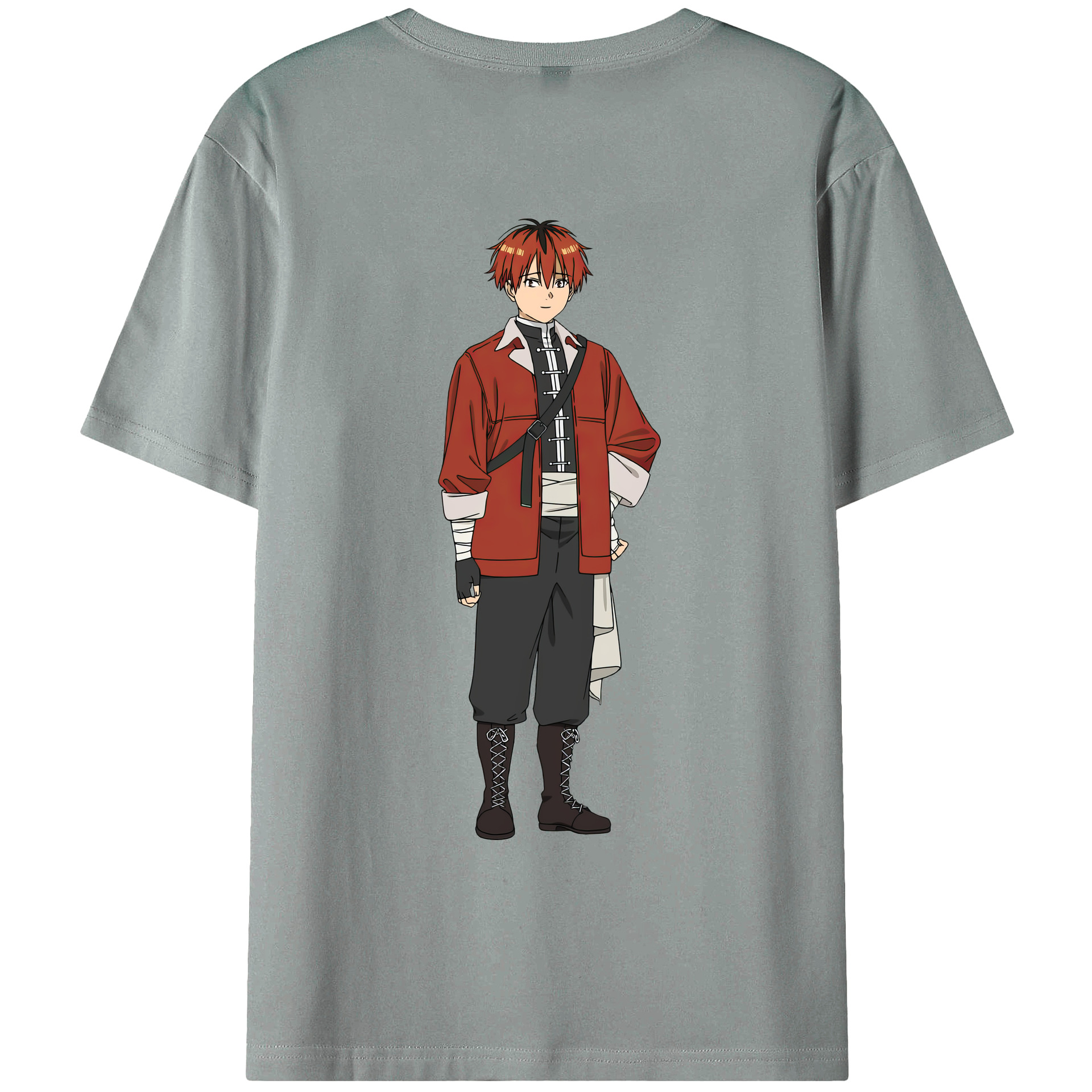（画像用） 葬送のフリーレン Frieren 綿100％ メンズ半袖Tシャツ（バックプリント） 通気性